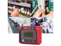 Medidor Digital De Resistencia De Aislamiento Megoohmímetro 0,1 Mω-10 Gω Con Pantalla Lcd Y Bolsa Con Cremallera