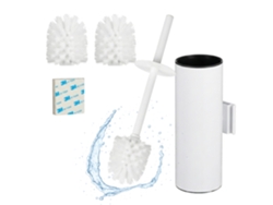 Relaxdays Escobilla Baño, Escobillero Pared Adhesivo O Con Tornillos, 36,5x9x11 Cm, Acero, Y Plástico, Color A Elegir