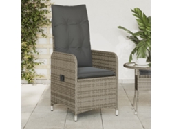 Sillas de jardín reclinables de 2 piezas DKD Home Decor con cojines de mimbre gris