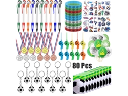 2026 Set De Juguetes De Fútbol 80/122 Piezas: Silbatos Pegatinas Llaveros Pulseras Para Partido Deportivo Y Aficionados