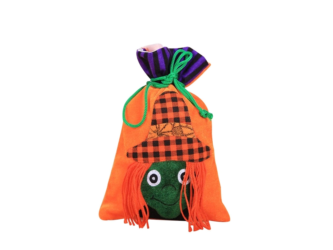 Bolsa de dulces portátil con forma de calabaza bruja para Halloween para niños