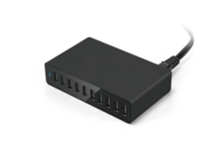 Batería Externa Portátil Negra Con Múltiples Puertos Usb Para Carga Rápida.