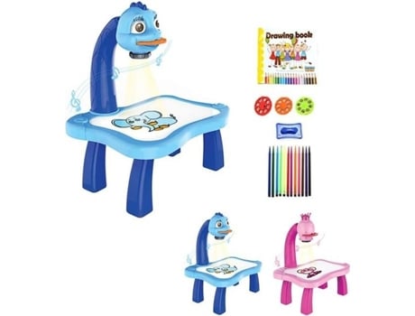 Azul-Kids Proyector Led Inteligente Pintura Arte Mesa de Dibujo Juguete de Escritorio para niños Juguete Educativo de Aprendizaje Temprano