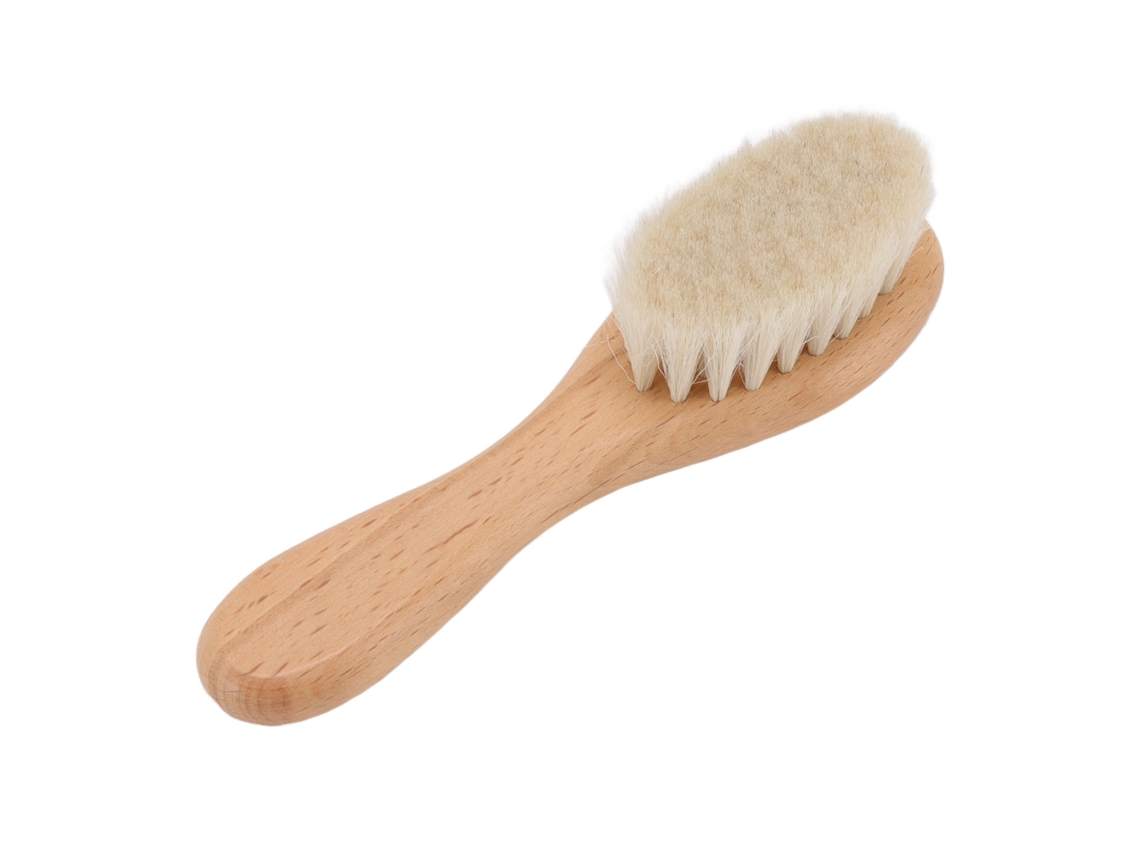 Peine De Lana Suave Para Bebé Con Mango De Madera - Peine Para El Cabello Y Masajeador Del Cuero Cabelludo