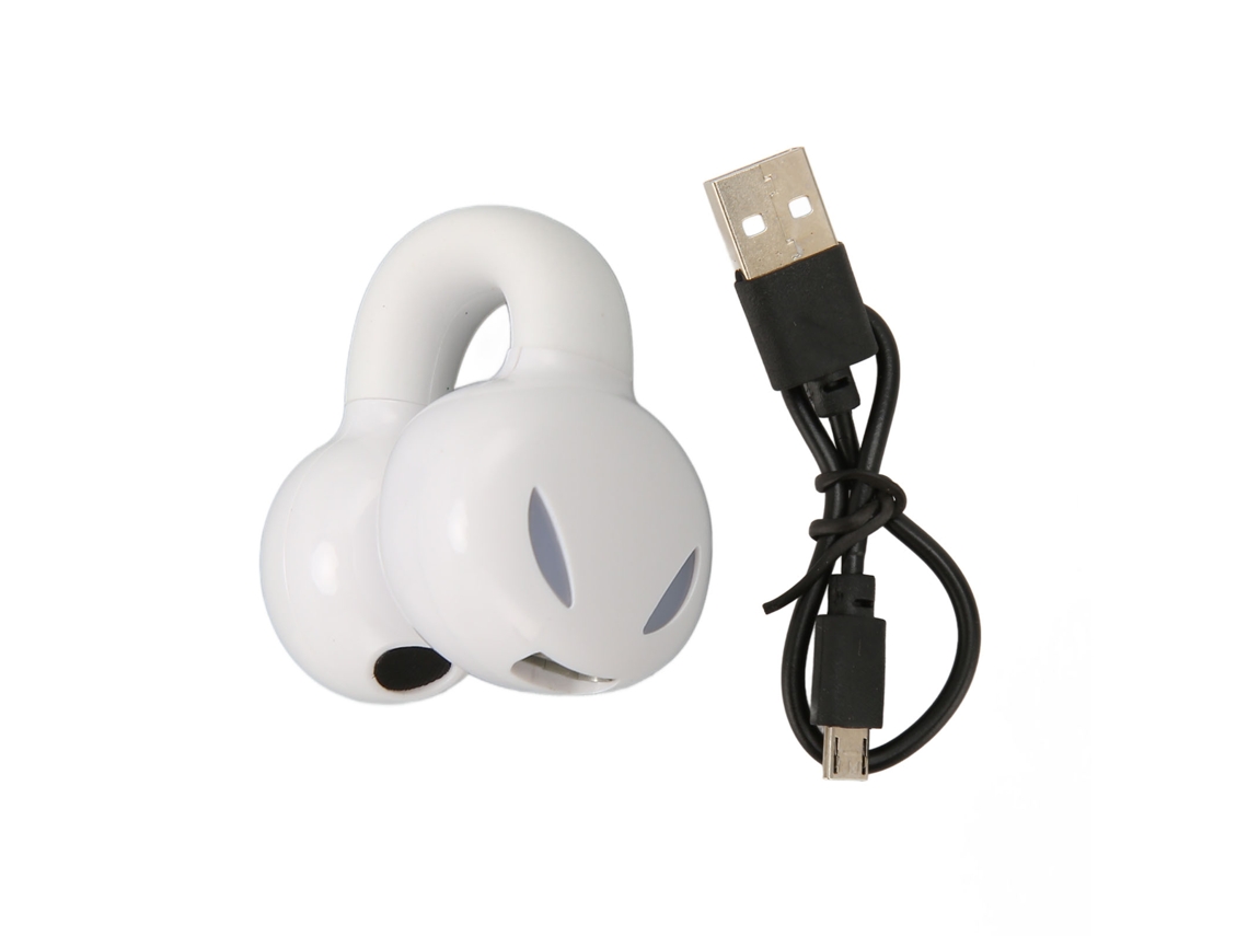 Fones de ouvido Mali Bluetooth clip on open ear estéreo HiFi cancelamento de ruído à prova d'água branco