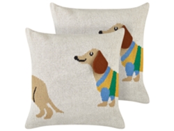 Cojines infantiles decorativos BELIANI Battal de Algodón Beige 45x45x10
