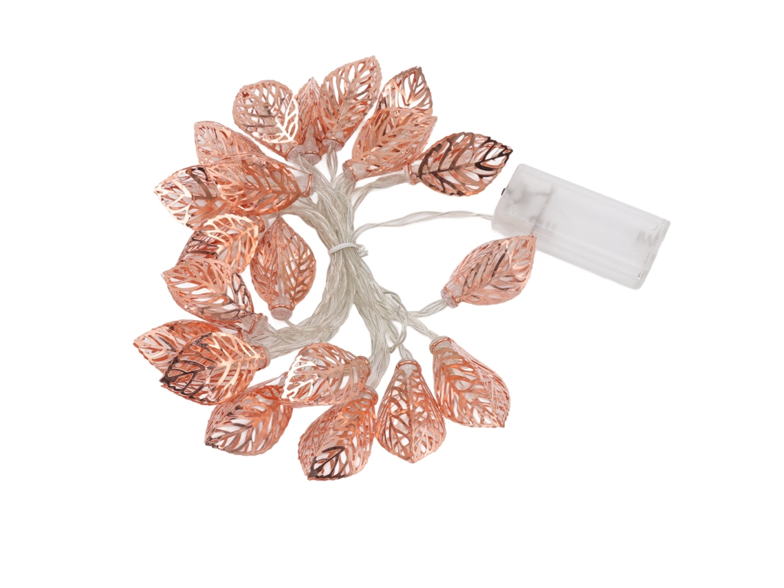 2026-luces De Cadena De Oro Rosa 20 Led Impermeables Con Hojas Huecas Suministradas Por Batería Para Fiesta Puerta Interior Navidad Acción De Gracias