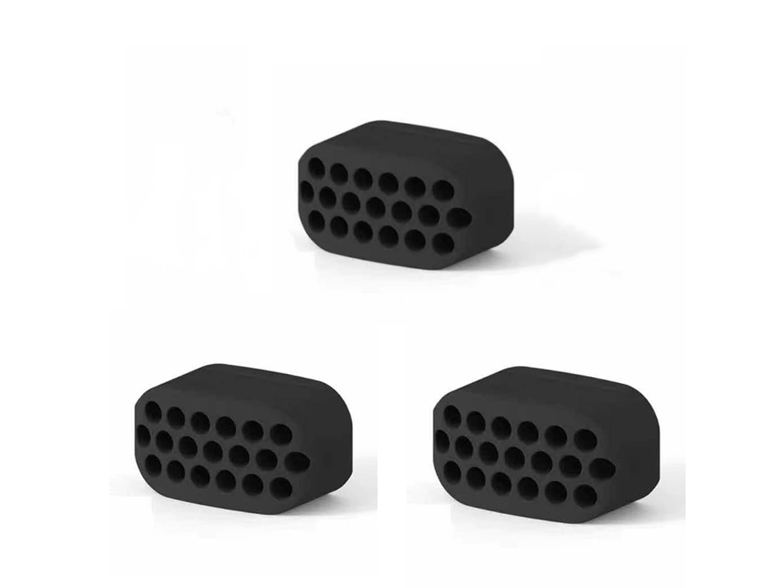 Conjunto De 3 Silicone Para Treinador De Mandíbula Preto Inf