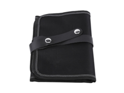 Estuche Enrollable De Tela Negra Con 48 Compartimentos Para Lápices, Bolígrafos Y Pinceles.
