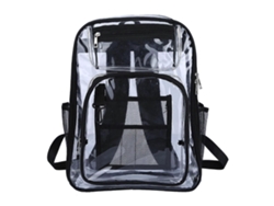 Mochila escolar transparente, sencilla y elegante, ideal para estudiantes.