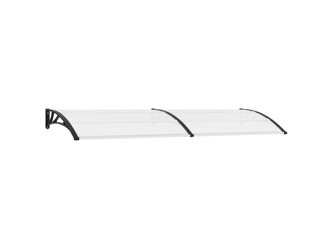Maison Exclusive - Marquesina Para Puerta Pc Negro Y Transparente 300x75 Cm