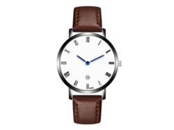 Reloj De Pulsera Analógico De Aleación Con Esfera Redonda Cuarzo Para Hombre Marrón