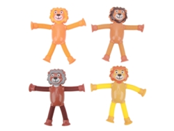 4pcs Juguete De Ventosa Telescópica Luminosa Animal Cuto Educativo Para Aliviar El Estrés Tubos Sensoriales Para Niños Y Adultos León
