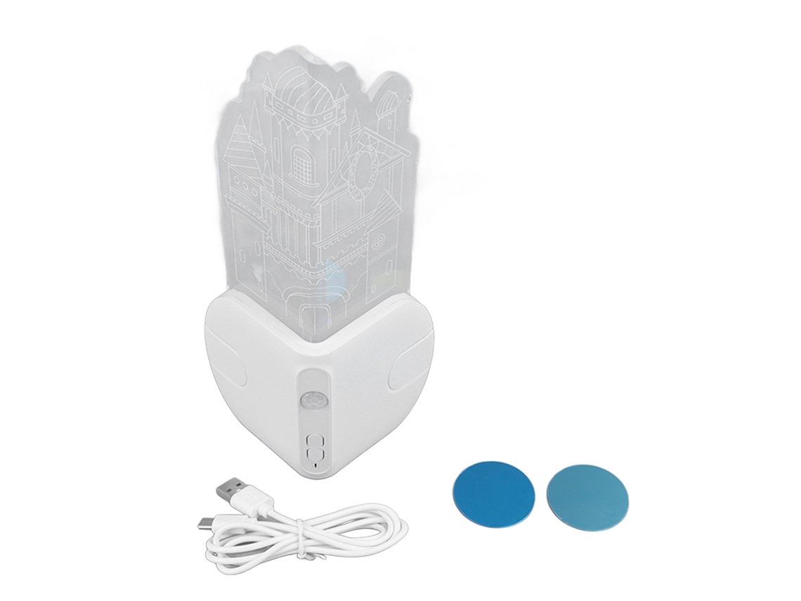 2026-luz Nocturna De Castillo Con Sensor De Movimiento, Carga Usb, Para Pasillos, Escaleras Y Dormitorios, Luz De Pared Y Esquina Decorativa