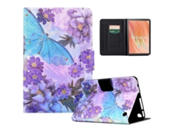 Funda A2 para tableta Amazon Fire HD 10 con estampado de piel sintética y ranuras para tarjetas, diseño de peonías y mariposas Chennnls (2023)