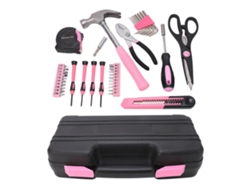 Juego De Herramientas Domésticas Rosa De 39 Piezas, Estuche Portátil Para Reparaciones Y Mantenimiento.