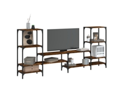 Mueble de TV madera ingeniería roble ahumado 206,5x28,5x95 cm