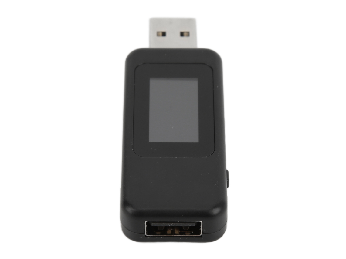 Analizador de potencia USB 2026as con detección directa, fácil visualización, función de apagado y almacenamiento, color negro.