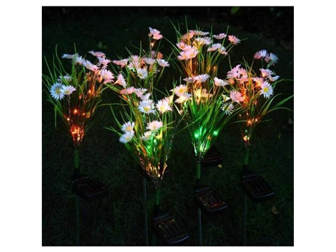 Luces Solares Para Jardín, 2 Unidades, Flores De Margarita Led, Ip67, Blancas, Para Jardín, Patio Y Terraza.