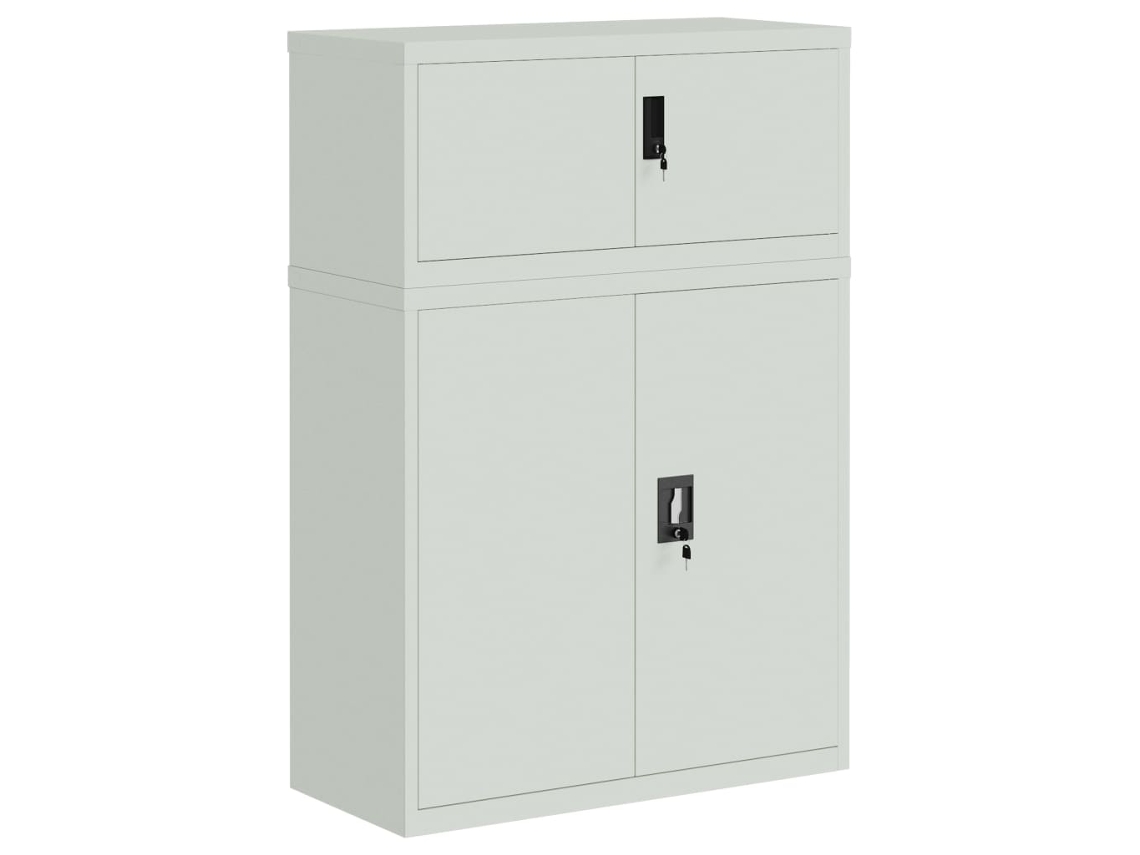 Archivador 90x40x130 cm, acero gris claro, MAISON EXCLUSIVE