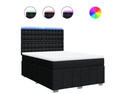 Maison Exclusive - Cama Box Spring Con Colchón Tela Negro 160x200 Cm