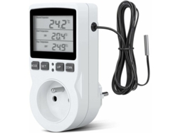 Termostato enchufable para control automático de temperatura, controlador digital con pantalla retroiluminada y protección de reinicio de memoria