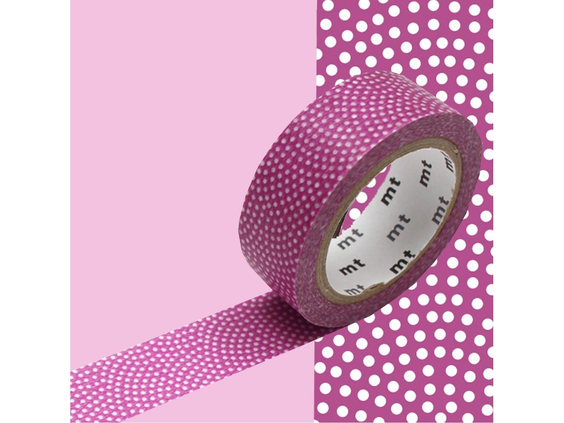 Cinta adhesiva decorativa con puntos Samekomon - Morado - 1,5 cmx7 m