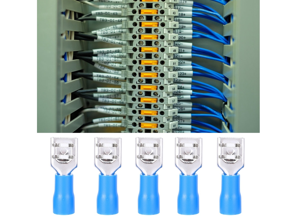 2026-as-conector De Cable Fdd2-250 Terminal De Empalme Rápido Latón Azul Accesorios Eléctricos 1000 Piezas