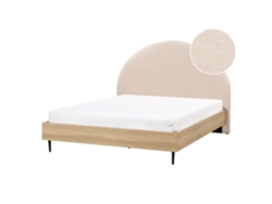 Cama Beliani Millay De Bouclé Beige 156x211x130