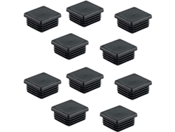 25 Tapas De Plástico Para Tubos Cuadrados De 40x40 Mm, Tapas Negras, Cubiertas Protectoras.