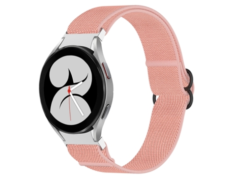 Correa de reloj inteligente para Samsung Galaxy Watch 4 40 mm Correa de reloj con hebilla negra elástica de nailon (rosa)