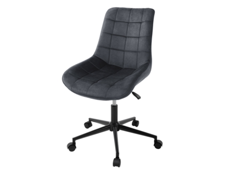 Silla de oficina con ruedas gris con funda de terciopelo y estructura metálica ML-DESIGN