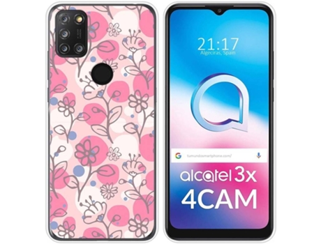 Carcasa Alcatel 3X 4CAM TUMUNDOSMARTPHONE Dibujos Transparente Flores 07 Multicolor