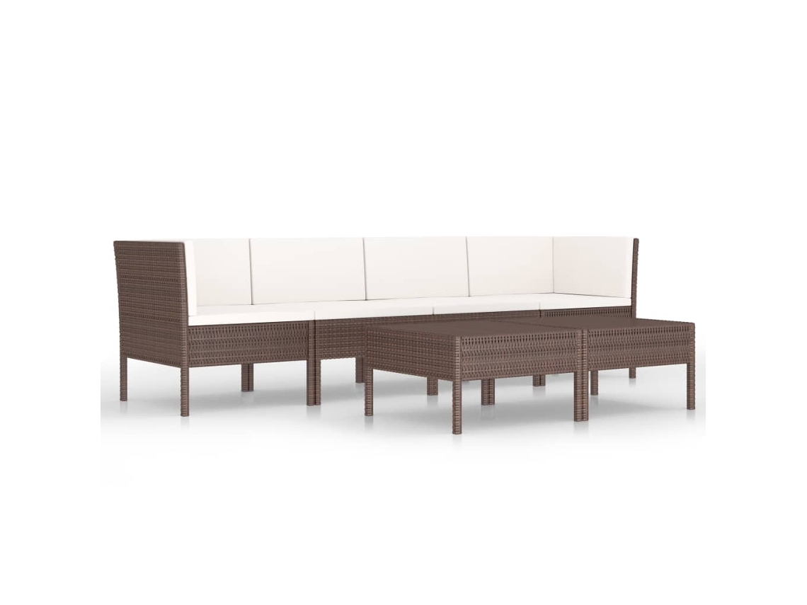 Maison Exclusive - Set Muebles De Jardín 6 Pzas Y Cojines Ratán Sintético Marrón