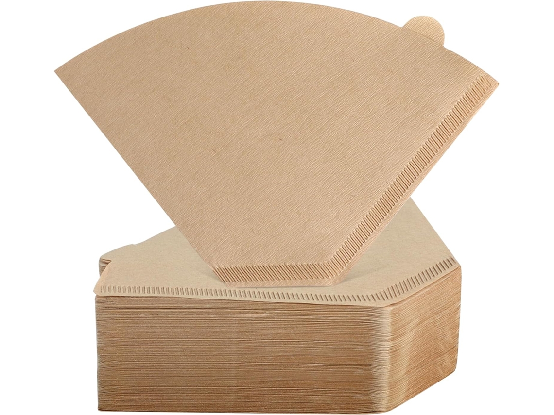 O Pacote Contém 100 Filtros Descartáveis De Papel Natural Em Forma De Leque.