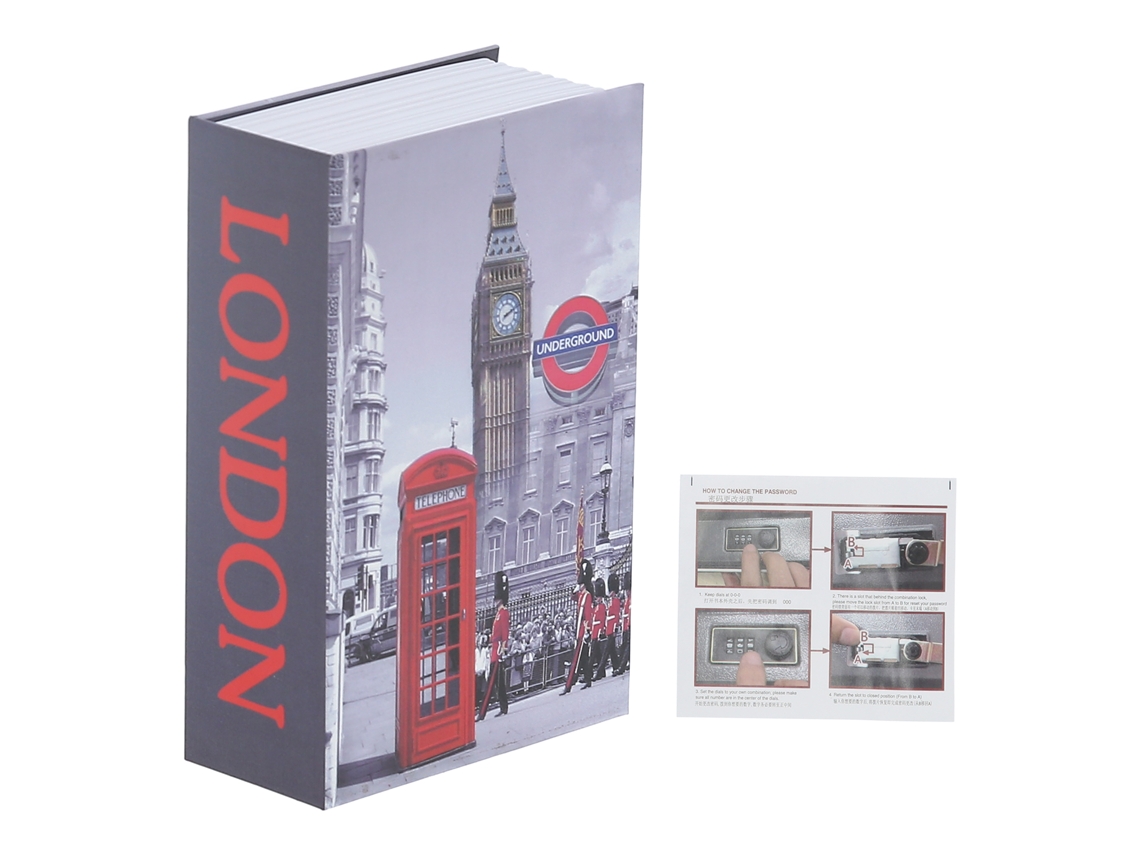 Caja Fuerte De Acero Inoxidable Resistente Con Forma De Libro Para Guardar Dinero Y Objetos De Valor En Casa, La Escuela O La Oficina.
