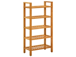 Zapatero Organizador con 5 Estanterías 50X27X100 Cm Madera Roble Maciza