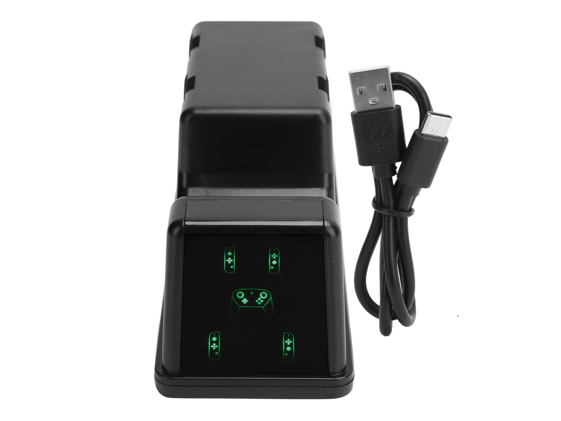 Soporte De Carga Multifunción 5 En 1 De Abs Con Pantalla Digital Para Mando Joypad Ns Pro