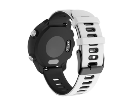 Correa de Silicona bicolor ajustable 20mm para Samsung Galaxy Watch4 Classic 46mm 42mm/Galaxy Watch4 44mm 40mm/Garmin vivoactive 3/venu - blanco/negro