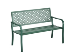Banco De Jardín Verde Oscuro, Capacidad De 280 Kg, 127 X 63 X 83 Cm.