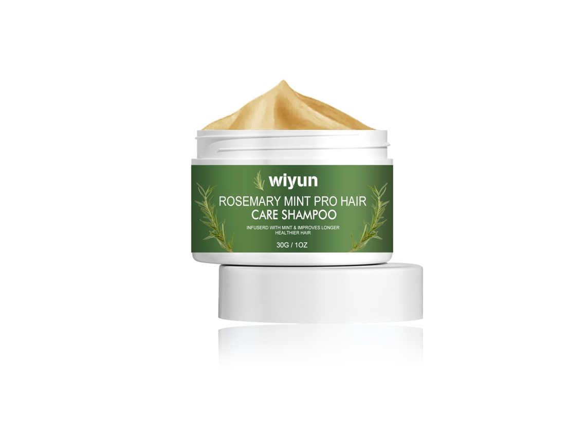 Champú Romero y Menta Pro: Limpia el cuero cabelludo, fortalece y da volumen al cabello, 30 g.