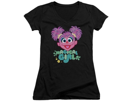 Camiseta ROCKINSTONE Junior Magical Girl Sesame Street Camiseta con cuello en V (XL)