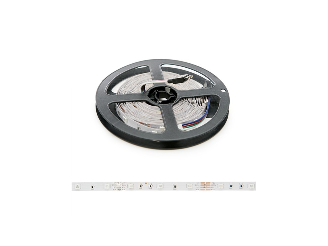 Tira de 150 LEDs 36W 2.100Lm SMD5050 12VDC RGB IP33 x5M 40.000H [PL-219011-RGB-IP33]-RGB GREENICE
