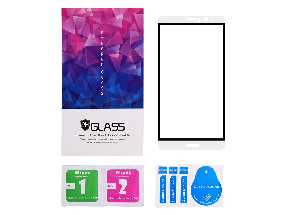 Protector De Pantalla De Vidrio Templado 2 Piezas Para Huawei Mate9 Blanco