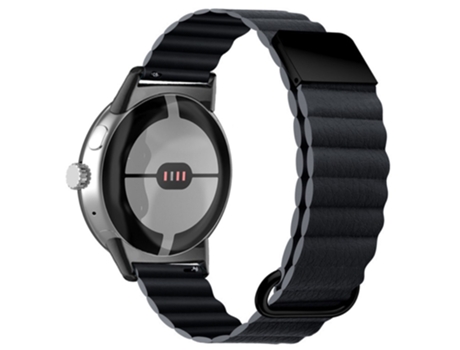 Correa de piel auténtica cierre rápido magnético con hebilla para Google Pixel Watch - gris oscuro
