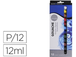 Pintura Gouache DALER ROWNEY Simply Caixa de 12 Cores Sortidas Tubo de 12 Ml