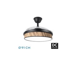 Ventilador DC Moda 72W Negro/Cañizo Oscuro 3 Aspas FABRILAMP