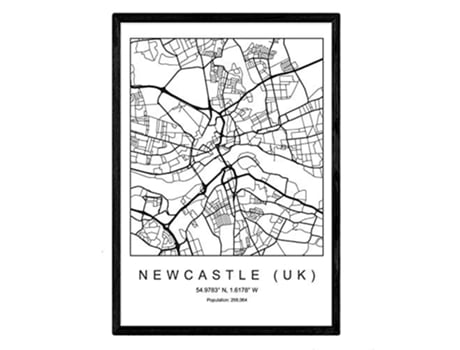 Lámina NACNIC Mapa Newcastle uk (A3)
