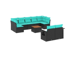 Maison Exclusive - Conjunto De Sofá De Jardín De 10 Piezas Con Cojines, De Poliratán Negro