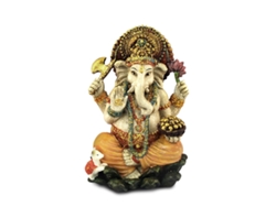Signes Grimalt - Figuras Decorativas | Figura Dios Ganesha Resina - 16 x 9 x 10 cm | Color: Blanco BY SIGRIS